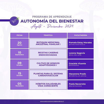 PROGRAMA SEMESTRAL: AUTONOMÍA DEL BIENESTAR 🗓️