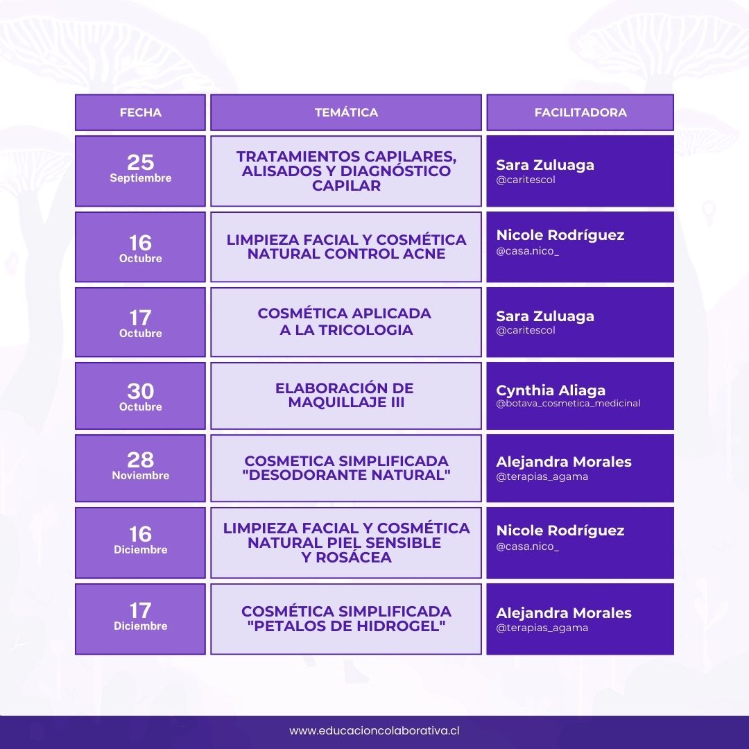 PROGRAMA SEMESTRAL: COSMÉTICA NATURAL 🗓️