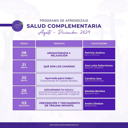 PROGRAMA SEMESTRAL: SALUD COMPLEMENTARIA 🗓️